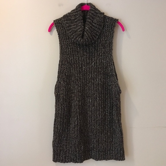 - Free people womens knitted vest sweater pullover cowl neck sleeveless br… - Picture 3 of 5